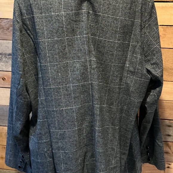 Lane Bryant Blazer 24  Shimmery Gray Plaid 2-Button Holiday Career Classic Party - Picture 2 of 8